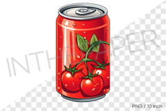 Cherry tomato can PNG Drink Clipart beverage summer cartoon Product Image 1