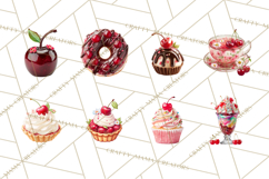 Cherry Clipart PNG, Printable Desserts &amp; Drinks Product Image 2
