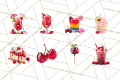 Cherry Clipart PNG, Printable Desserts &amp; Drinks Product Image 8