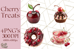 Cherry Clipart PNG, Printable Desserts &amp; Drinks Product Image 1