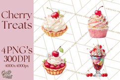 Cherry Clipart PNG, Printable Desserts &amp; Drinks Product Image 1