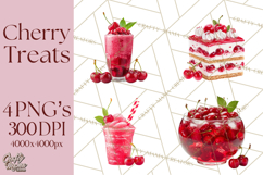 Cherry Clipart PNG, Printable Desserts &amp; Drinks Product Image 1