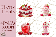 Cherry Clipart PNG, Printable Desserts &amp; Drinks Product Image 1