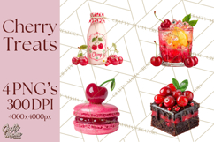 Cherry Clipart PNG, Printable Desserts &amp; Drinks Product Image 1