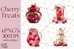 Cherry Clipart PNG, Printable Desserts &amp; Drinks Product Image 1