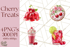 Cherry Clipart PNG, Printable Desserts &amp; Drinks Product Image 1