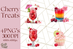 Cherry Clipart PNG, Printable Desserts &amp; Drinks Product Image 1