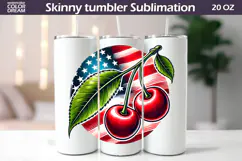Cherry Patriotic Clipart | 4th Of July Sublimation Product Image 3