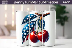 Cherry Patriotic Clipart | 4th Of July Sublimation Product Image 2