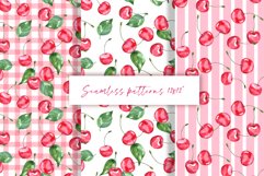 Cherry watercolor seamless patterns Product Image 1