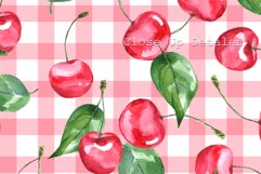 Cherry watercolor seamless patterns Product Image 2