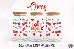 16oz Libbey Glass Can Wrap svg, Valentines Day Glass Can svg Product Image 1