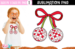 Cherry Disco Ball Design | Retro Love Sublimation Product Image 2