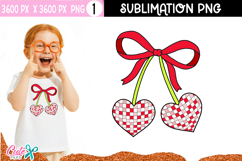 Cherry Hearts Sublimation Design | Disco Ball Hearts Product Image 2