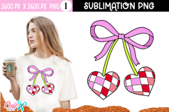 Disco Ball Cherry Hearts | Retro Love Sublimation Design Product Image 2
