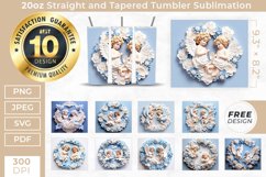 3D 20oz Cherubs Tumbler Sublimation, Cherubs Tumbler Wrap Product Image 1