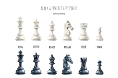 Watercolor chess clipart. Chess piece. Chessboard Product Image 2
