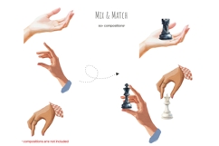 Watercolor chess clipart. Chess piece. Chessboard Product Image 6