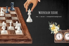 Watercolor chess clipart. Chess piece. Chessboard Product Image 8