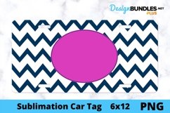 Sublimation Car Tag - Car Tag PNG - Chevron Monogram Product Image 1