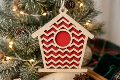 Chevron Birdhouse Glowforge SVG, Zigzag Pattern Laser Cut Product Image 2