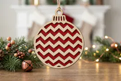 Chevron Christmas Bauble SVG, Laser Cut Ornament File Product Image 2