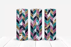 Chevron Tangram Glitter Skinny Tumbler Wrap 20 Oz PNG Design 3