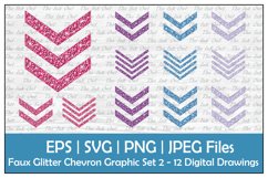 Faux Glitter Chevrons with Pink, Blue, Purple Vector Clipart Product Image 1