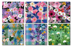 Chequered Floral Vol.1 Seamless Digital Paper, 36 PNG Product Image 3