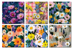 Chequered Floral Vol.1 Seamless Digital Paper, 36 PNG Product Image 4