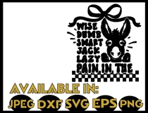 Sarcasm SVG DXF JPEG Silhouette Cameo Cricut Donkey humor Product Image 2