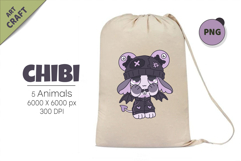 Chibi animals 11. Tshirt, PNG. Product Image 5