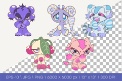 Chibi animals set 04. Tshirt, PNG. Product Image 2
