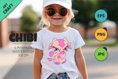 Chibi animals set 04. Tshirt, PNG. Product Image 4