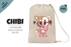 Cute Chibi animals. Tshirt, PNG. Product Image 3