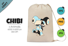 Chibi animals set 09. Tshirt, PNG. Product Image 5