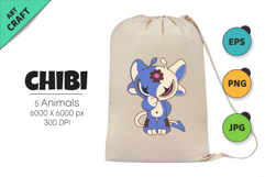 Chibi animals set 05. Tshirt, PNG. Product Image 5