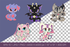 Chibi animals set 07. Tshirt, PNG. Product Image 2