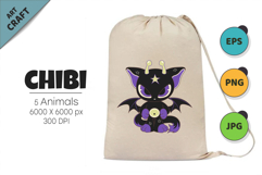 Chibi animals set 07. Tshirt, PNG. Product Image 5