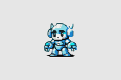 Chibi Blue Droid Design Vector Product Image 1