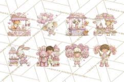 Valentine Chibi Carnival Clipart, Cute Carnival PNG Product Image 2