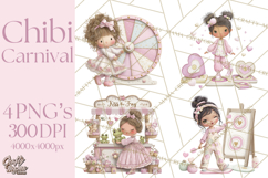 Valentine Chibi Carnival Clipart, Cute Carnival PNG Product Image 1