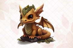 Chibi Dragon Watercolor Sublimation Clipart Product Image 2