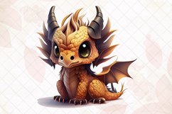 Chibi Dragon Watercolor Sublimation Clipart Product Image 6