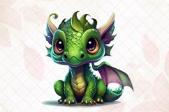 Chibi Dragon Watercolor Sublimation Clipart Product Image 5