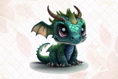 Chibi Dragon Watercolor Sublimation Clipart Product Image 4