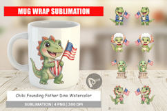 Chibi Founding Father Dino Mug Wrap Product Image 1