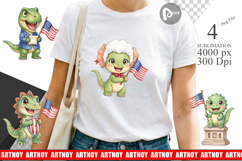 Chibi Founding Father Dino Sublimation Product Image 1