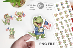 Chibi Founding Father Dino Sticker Product Image 1