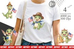 Chibi Founding Father Dino Sublimation Product Image 1